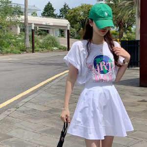 altacanvas S-3XL  21s pure cotton – 210g, back-neck design, summer Korean-style short-sleeve T-shirt for women, loose
